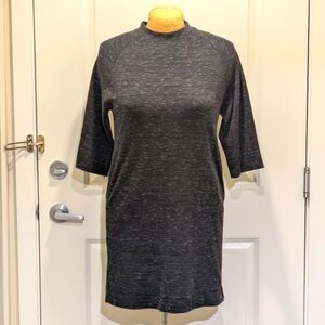 EUC Oak + Fort XL Marled Grey Cotton Blend Knee Length Dress